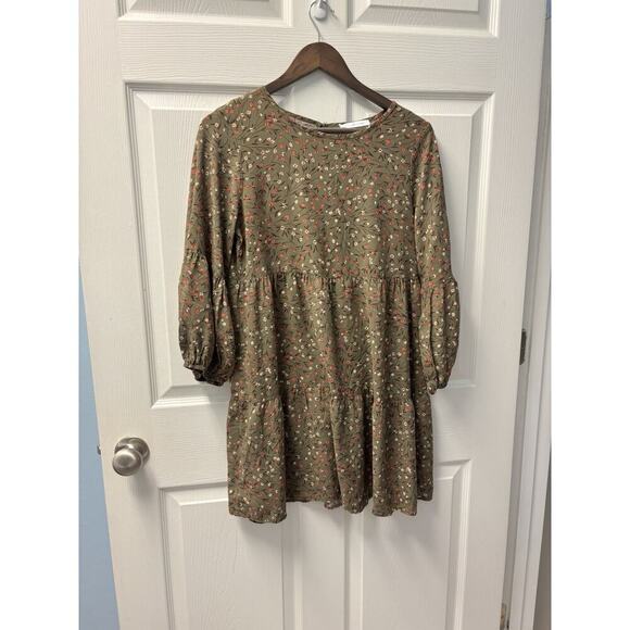 Ces Femme Green and Floral Dress M - Picture 1 of 7